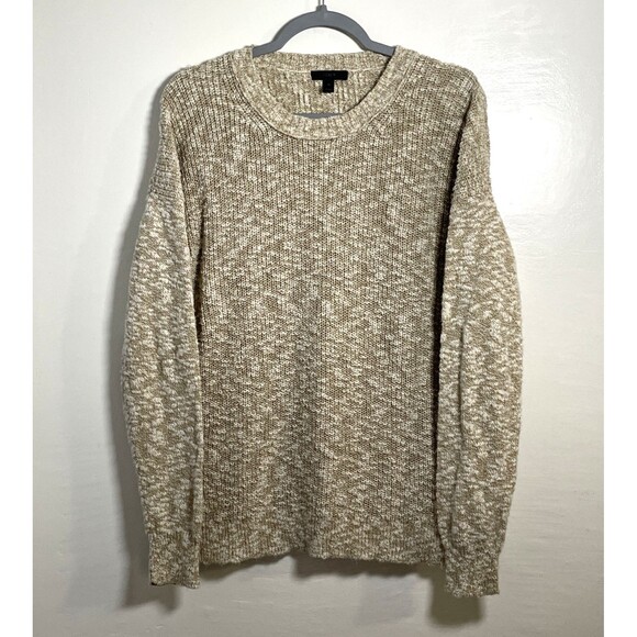 J. Crew Linen Blend Classic Oversized Pullover Sweater Preppy Beige Size Medium - Picture 3 of 10